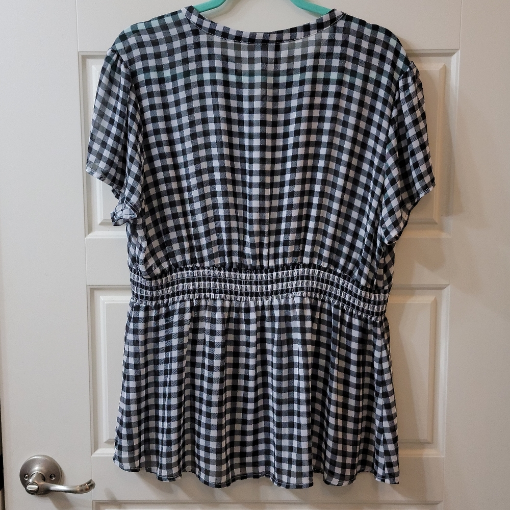 Torrid Plaid Ruffled Chiffon Blouse - Picture 2 of 4